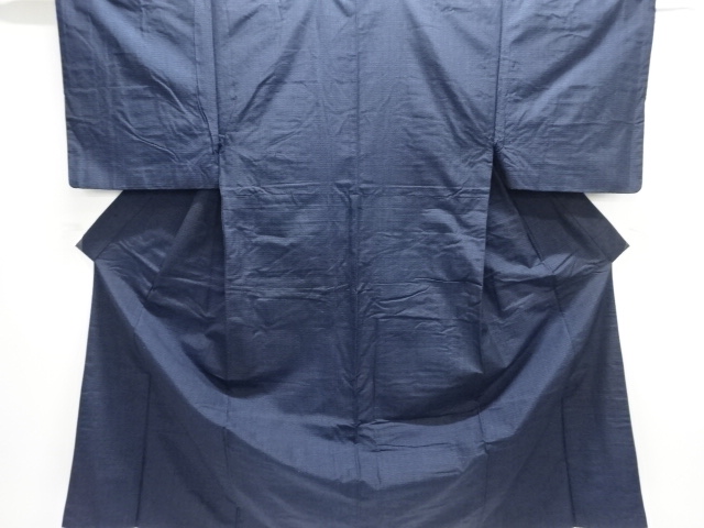 JAPANESE KIMONO / MENS KIMONO ENSEMBLE / TSUMUGI / WOVEN GRID